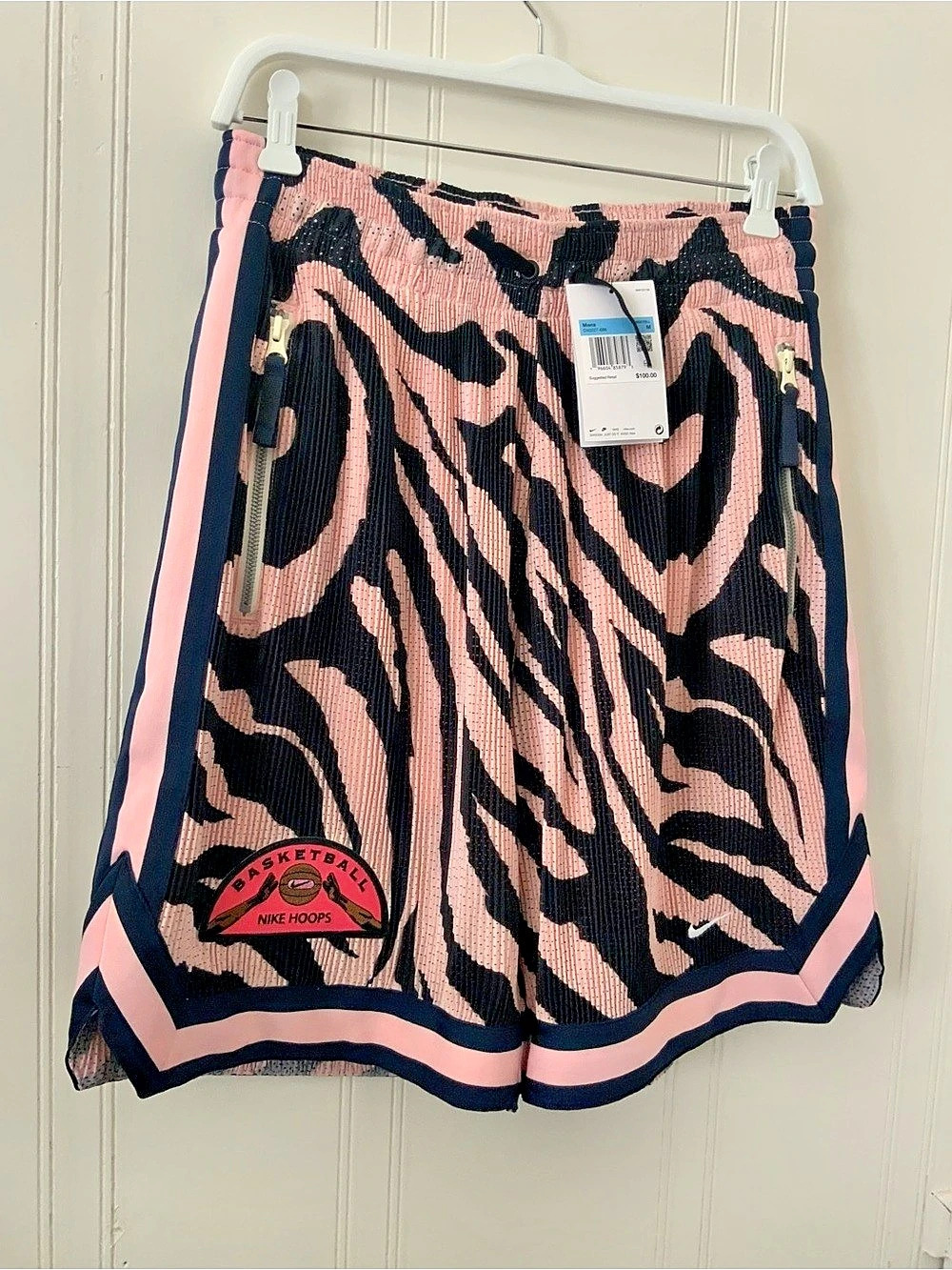 Nike Hoops Men's Athletic Shorts Pink & Black Medium NWT